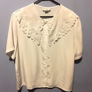 Kathy Che White Feminine Blouse Sz 16P